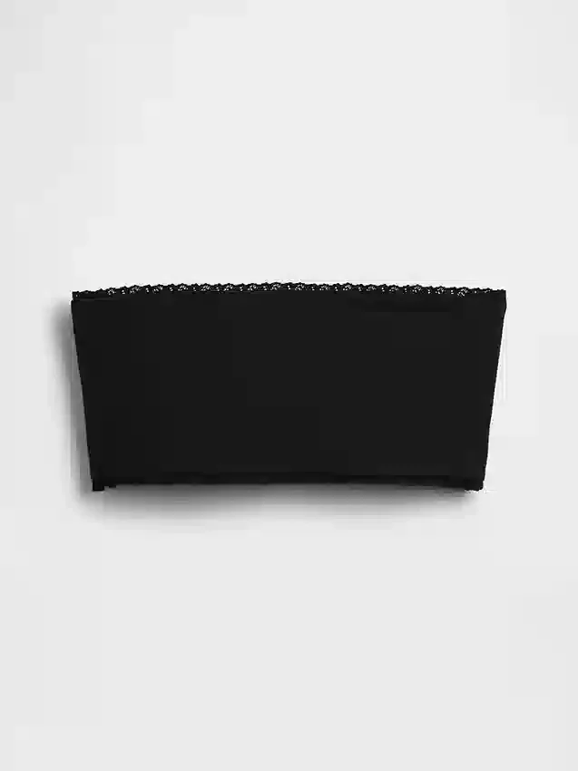 Organik Esnek Pamuk Dantel Süslemeli Bandeau Bralette