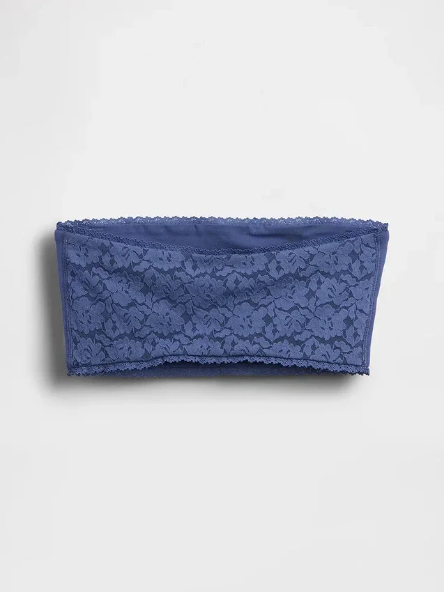Organik Esnek Pamuk Dantel Süslemeli Bandeau Bralette