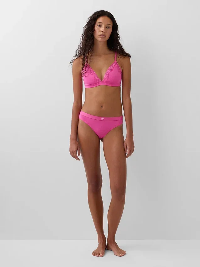 Organik Esnek Pamuklu Logolu Bikini