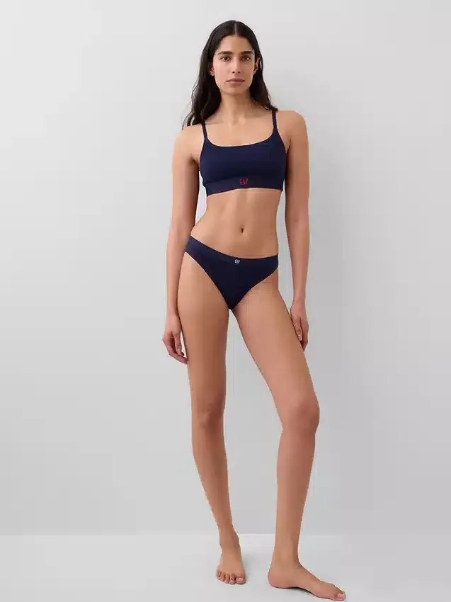 Organik Esnek Pamuklu Logolu Bikini