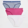 Organik Esnek Pamuklu Logolu Bikini (3'lü Paket)