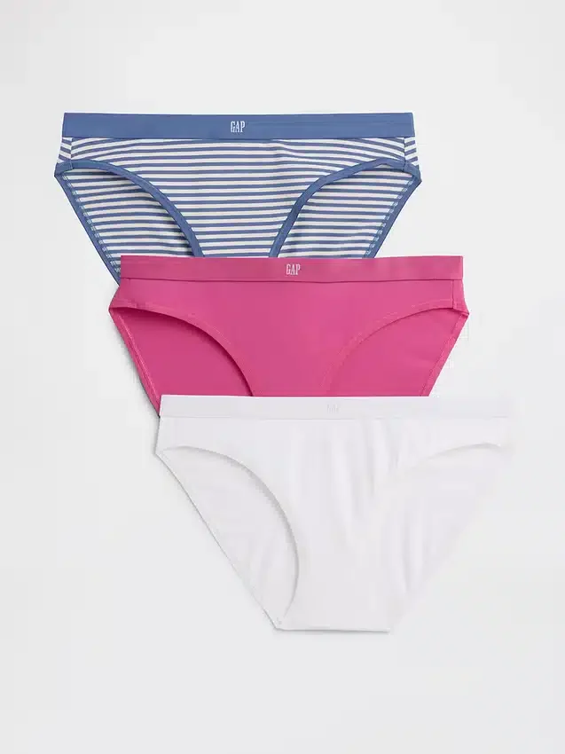 Organik Esnek Pamuklu Logolu Bikini (3'lü Paket)