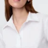 Organik Pamuklu Dar Kesim Kısa Gömlek