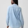 Organik Pamuklu Denim Klasik Gömlek
