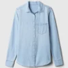 Organik Pamuklu Denim Klasik Gömlek
