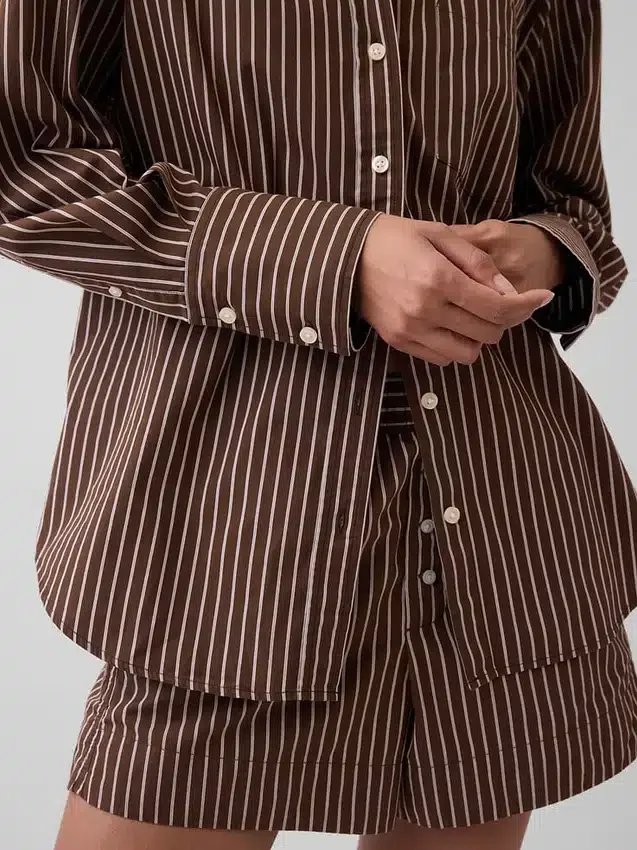 Organik Pamuklu Poplin Geniş Gömlek