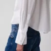 Organik Pamuklu Poplin Oversized Kısa Gömlek