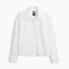 Organik Pamuklu Poplin Oversized Kısa Gömlek