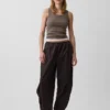 Organik Pamuklu Poplin Rahat Bol Jogger Pantolon