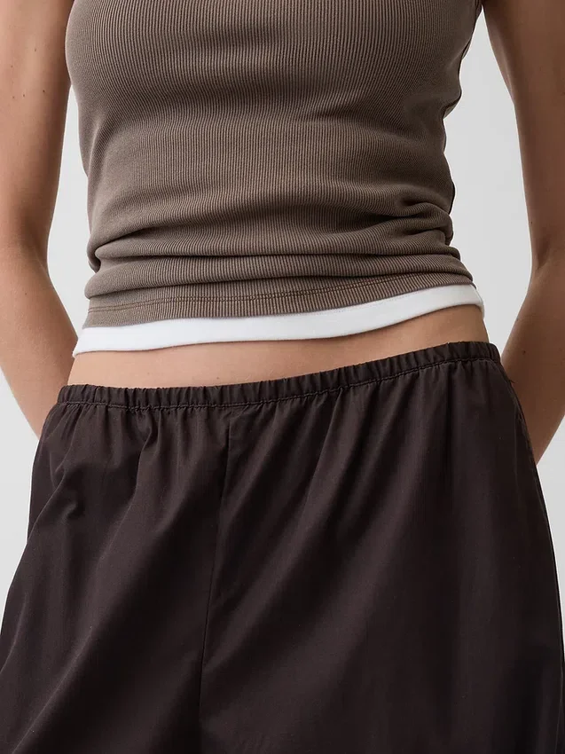 Organik Pamuklu Poplin Rahat Bol Jogger Pantolon