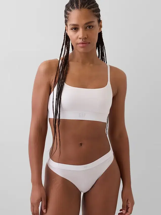 Organik Streç Pamuklu Logolu Bralette