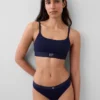 Organik Streç Pamuklu Logolu Bralette