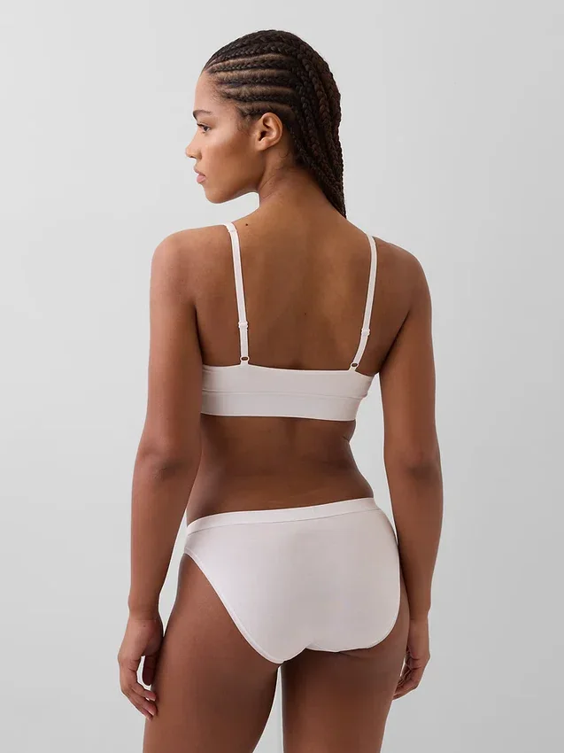 Organik Streç Pamuklu Logolu Bralette