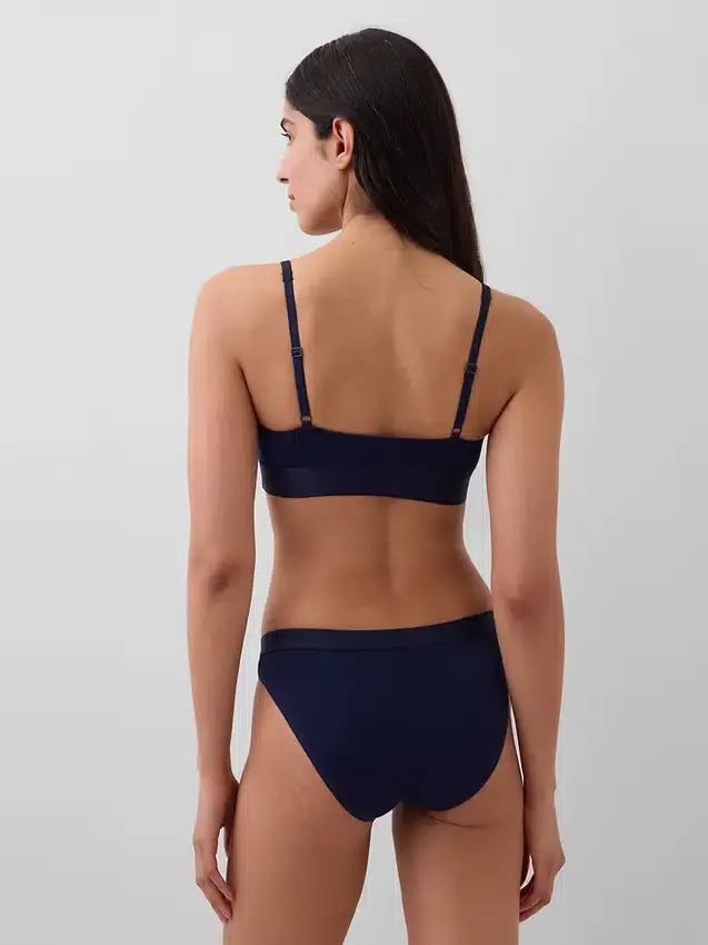 Organik Streç Pamuklu Logolu Bralette