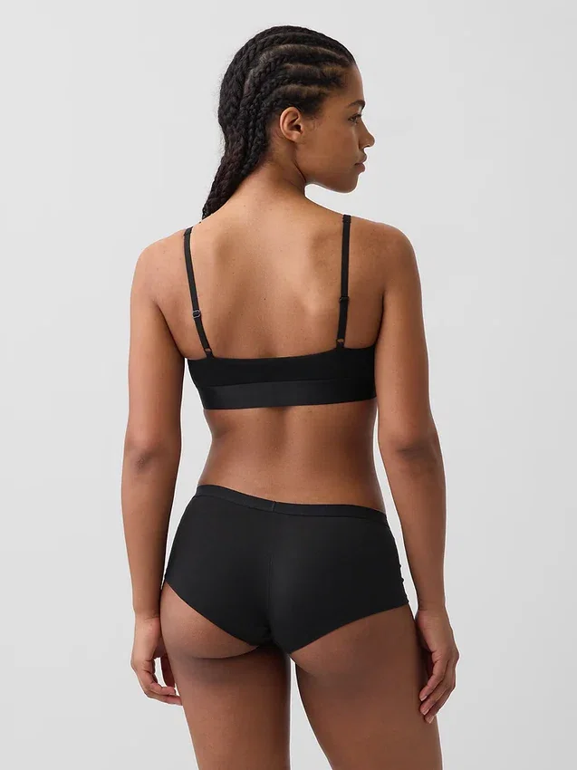 Organik Streç Pamuklu Logolu Bralette
