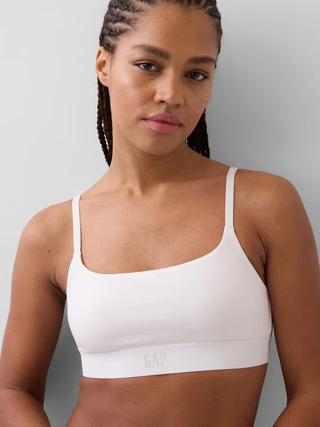Organik Streç Pamuklu Logolu Bralette
