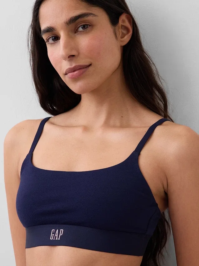 Organik Streç Pamuklu Logolu Bralette