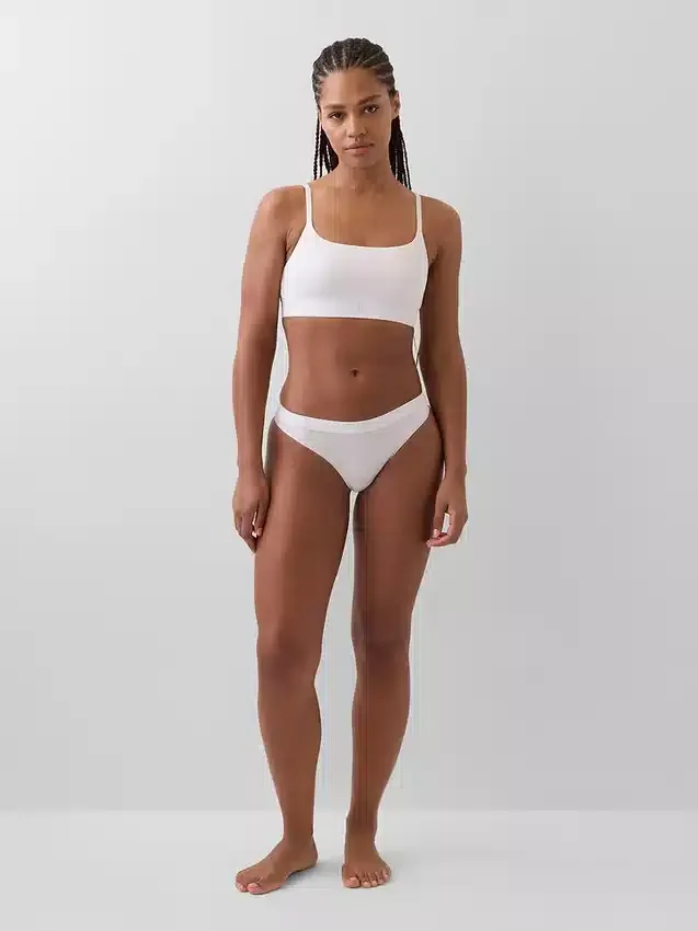 Organik Streç Pamuklu Logolu Bralette