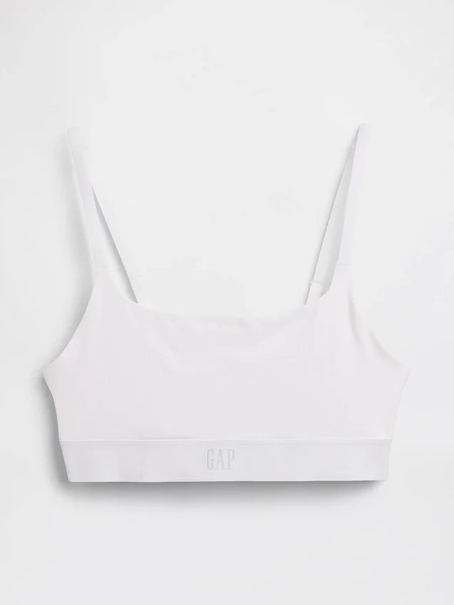 Organik Streç Pamuklu Logolu Bralette