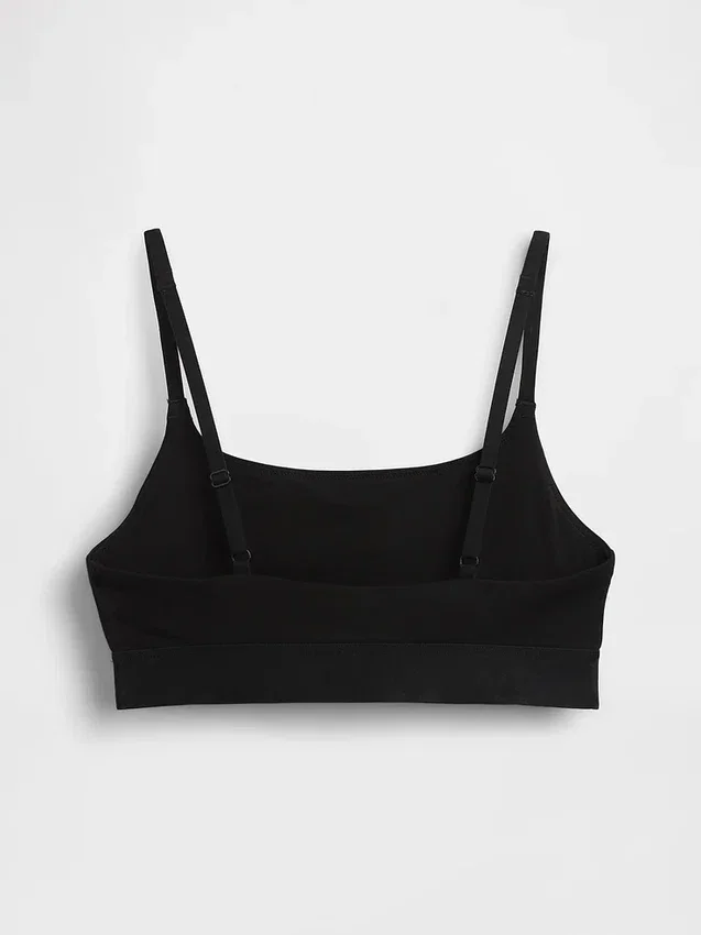 Organik Streç Pamuklu Logolu Bralette