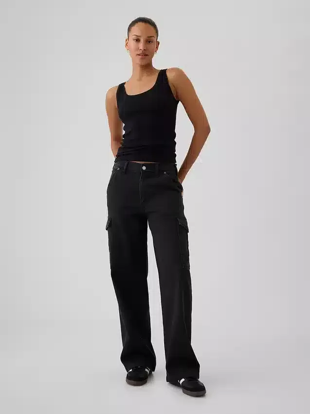 Orta Bel '90'lar Stili Bol Kargo Jean'ler