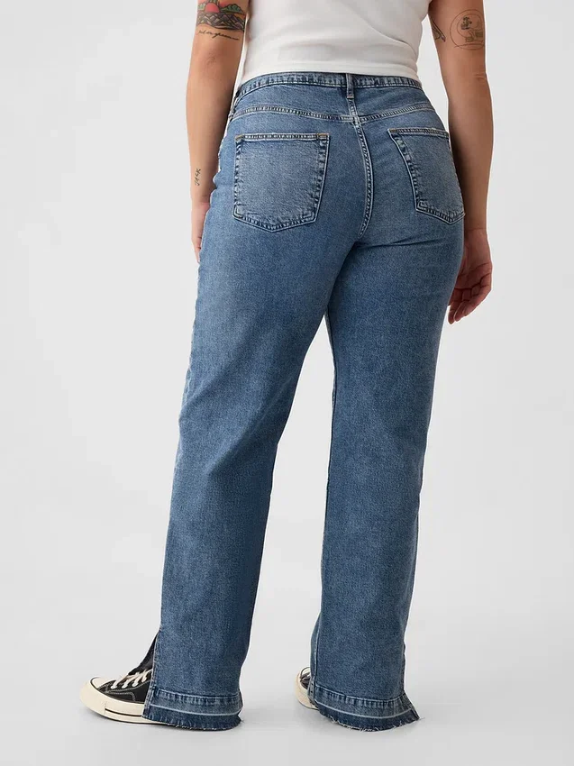 Orta Bel '90'lar Stili Bol Kesim Jean'ler