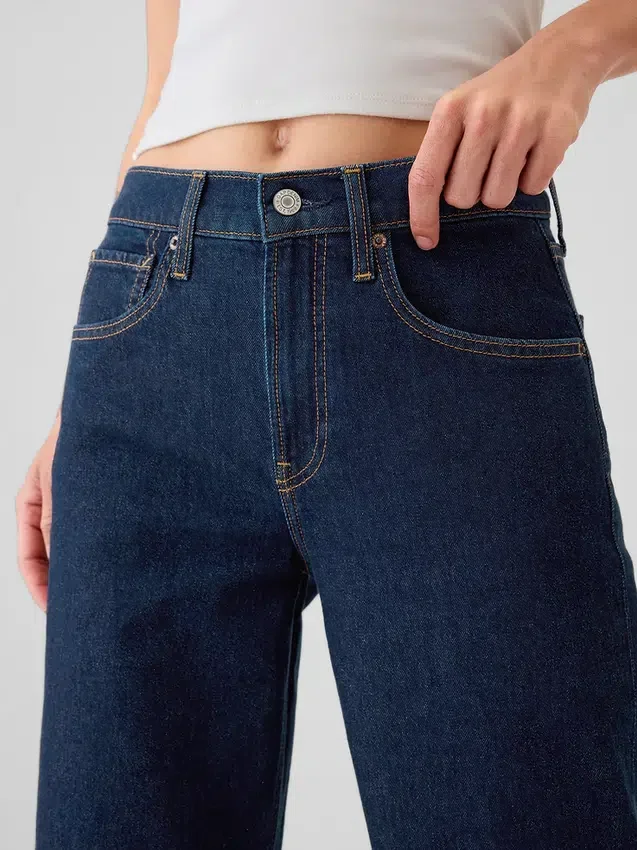 Orta Bel '90'lar Stili Bol Kesim Jean'ler