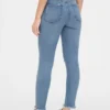 Orta Bel, Eskitilmiş Gerçek Skinny Ayak Bileği Jean'i