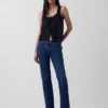 Orta Bel Gevşek Bootcut Jean