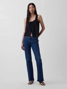 Orta Bel Gevşek Bootcut Jean