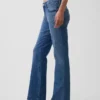 Orta Bel Gevşek Bootcut Jean