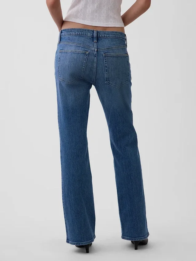 Orta Bel Gevşek Bootcut Jean