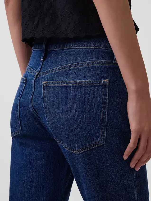 Orta Bel Gevşek Bootcut Jean