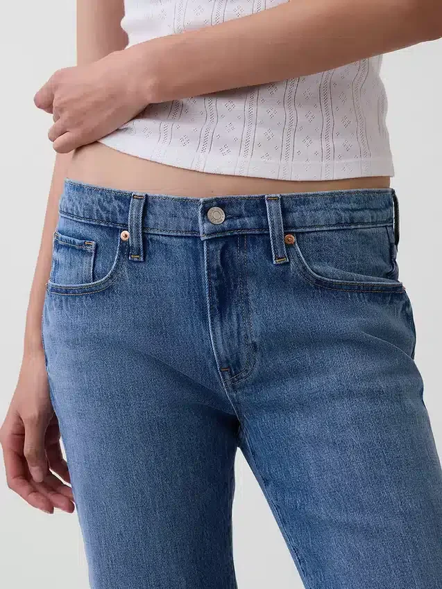 Orta Bel Gevşek Bootcut Jean