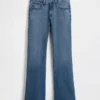 Orta Bel Gevşek Bootcut Jean