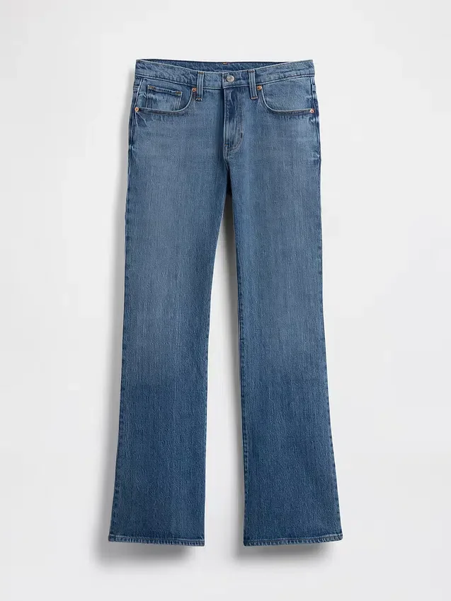 Orta Bel Gevşek Bootcut Jean