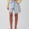 Orta Bel Gevşek Denim Bermuda Şortlar