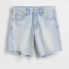 Orta Bel Gevşek Denim Bermuda Şortlar