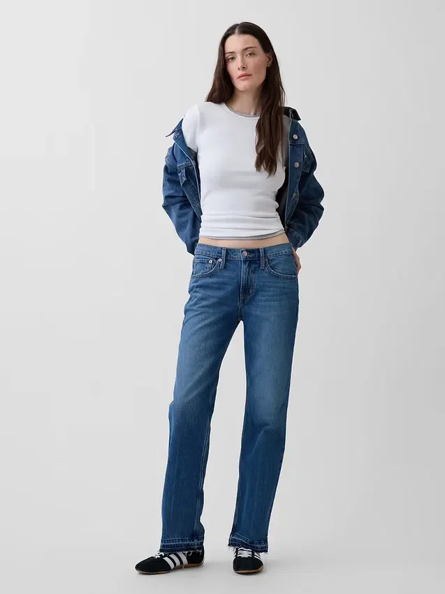 Orta Bel Gevşek Düz Kesim Jean'ler