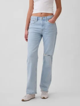Orta Bel Gevşek Düz Kesim Jean’ler