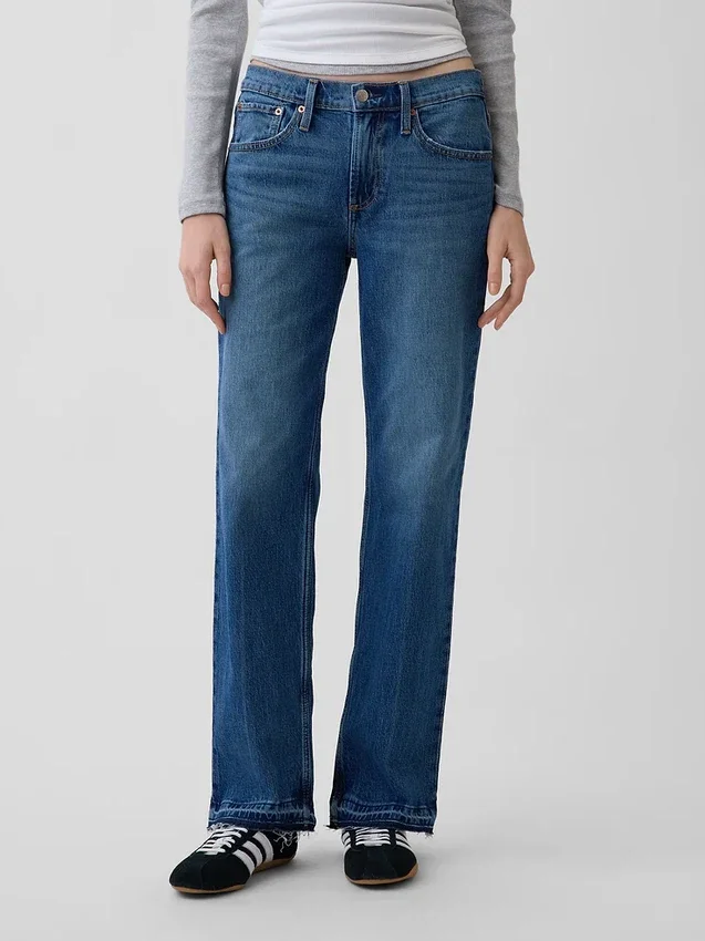 Orta Bel Gevşek Düz Kesim Jean'ler