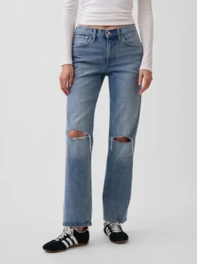 Orta Bel Gevşek Düz Kesim Jean’ler
