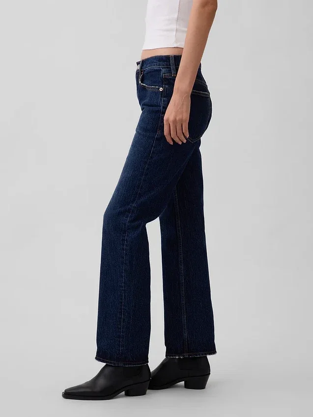Orta Bel Gevşek Düz Kesim Jean'ler
