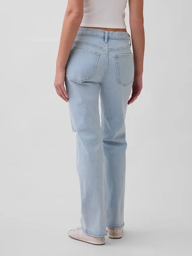 Orta Bel Gevşek Düz Kesim Jean'ler