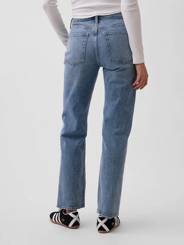 Orta Bel Gevşek Düz Kesim Jean'ler