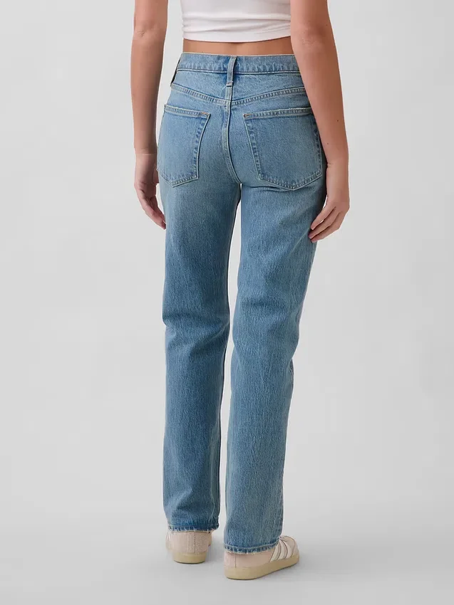 Orta Bel Gevşek Düz Kesim Jean'ler