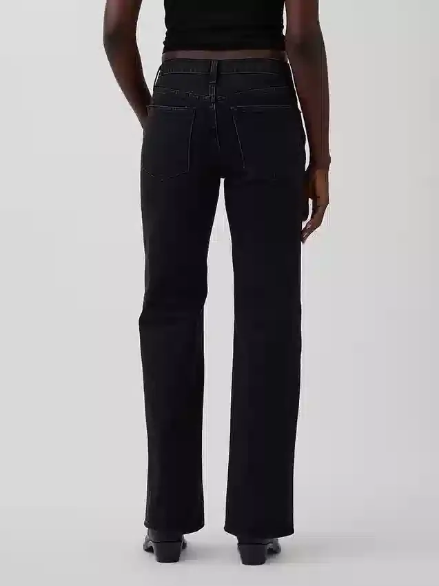 Orta Bel Gevşek Düz Kesim Jean'ler