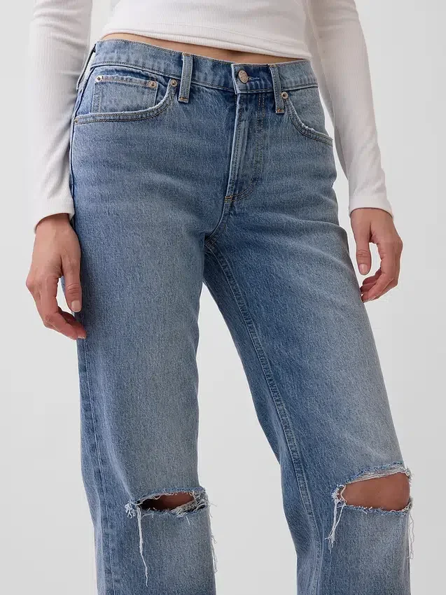 Orta Bel Gevşek Düz Kesim Jean'ler