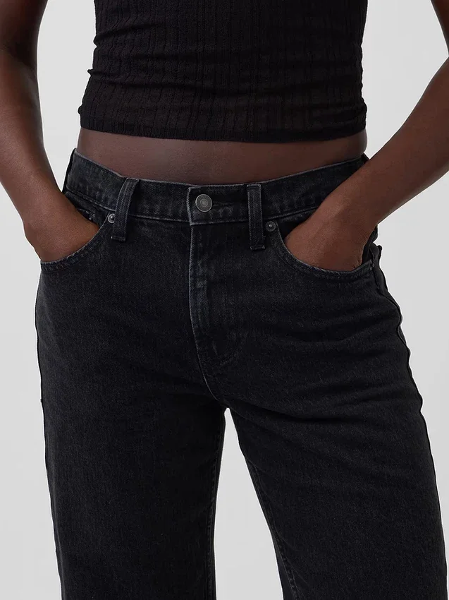 Orta Bel Gevşek Düz Kesim Jean'ler