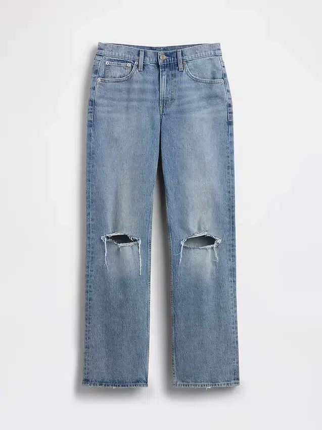 Orta Bel Gevşek Düz Kesim Jean'ler